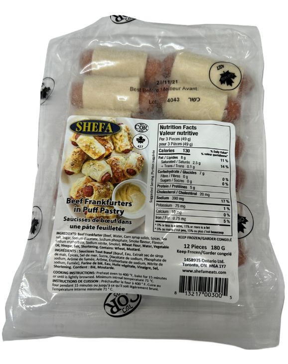 Shefa Hot Dogs In Blankets (12 Pcs, Raw Frozen)