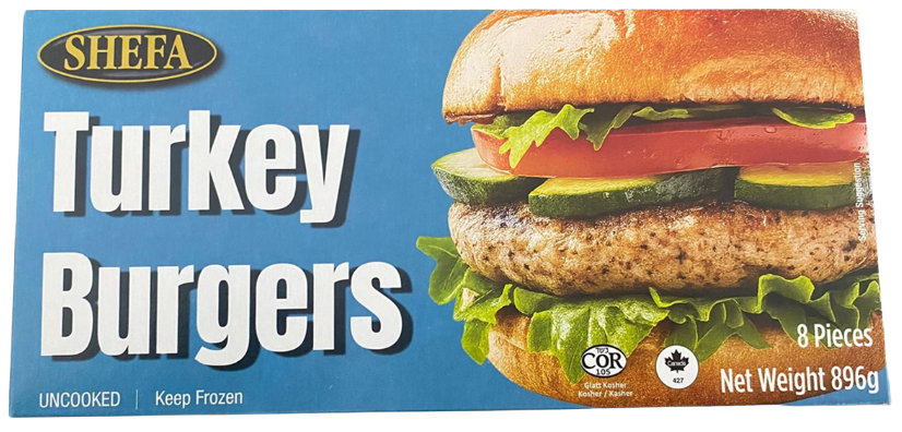 Shefa Uncooked Turkey Burgers (8x 4oz)