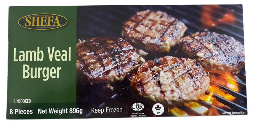 Shefa Uncooked Lamb Veal Burgers (8x 4oz)