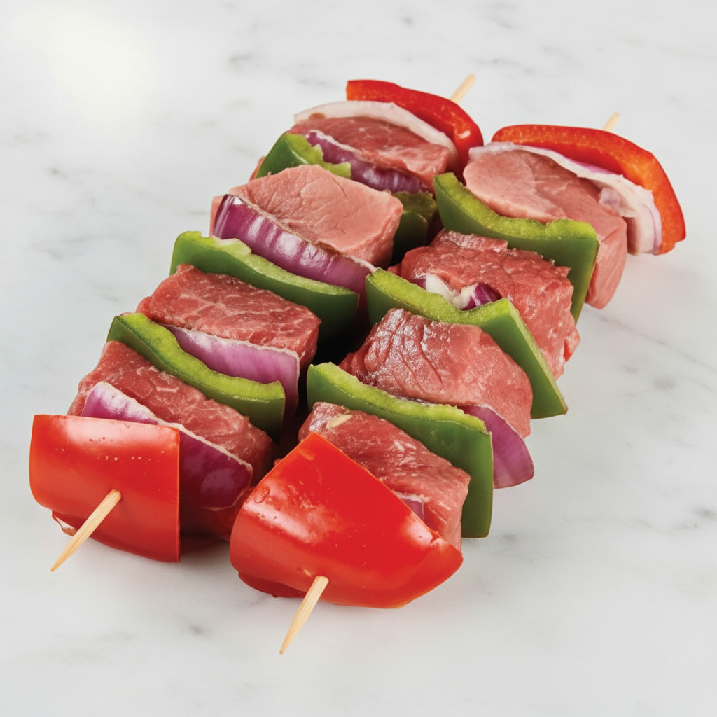 Raw Beef Shishkebobs