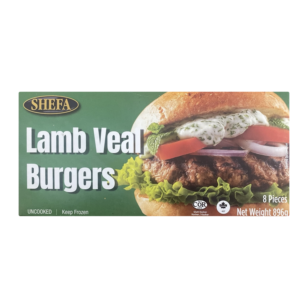 Shefa Uncooked Lamb Veal Burgers (8x 4oz)