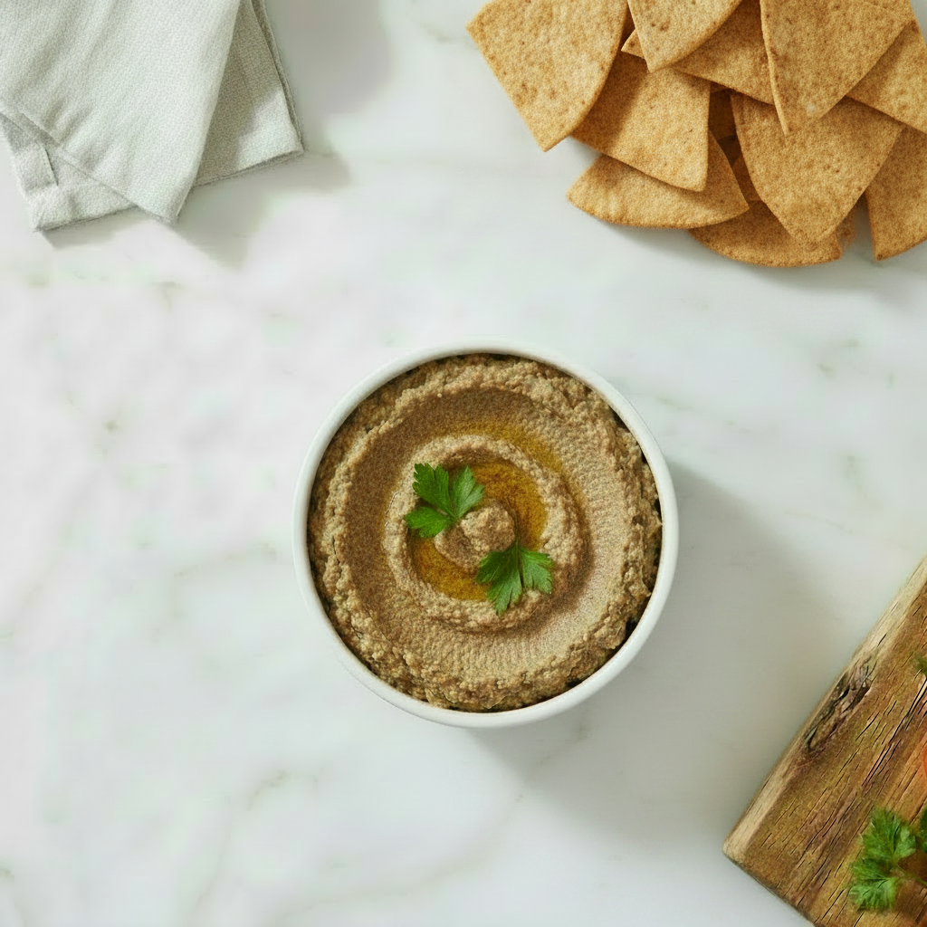 TK Eggplant Dip - Chips Top
